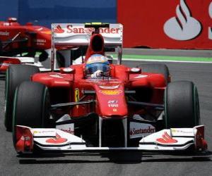 yapboz Fernando Alonso - Ferrari - Valencia 2010